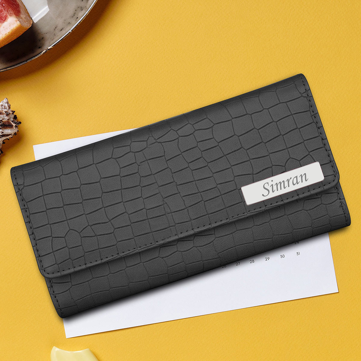 Personalized Brick Design Clutch With Name & Message Card